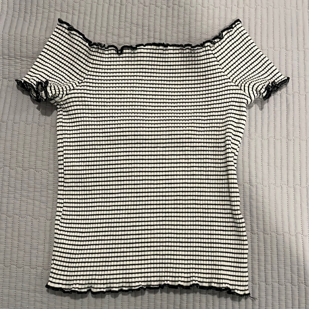 Brandy Melville striped off the shoulder top